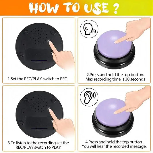 Aufnehmbares Hundespielzeug - Sprechknöpfe für Hunde & Katzen zum Trainieren